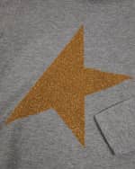 Image 3 of 3: Golden Goose Girl's Long-Sleeve Star T-Shirt, Size 4-10