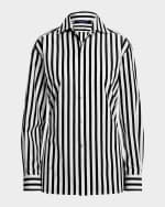 Image 1 of 6: Ralph Lauren Collection Capri Stripe Button-Down Shirt