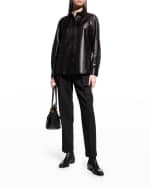 Image 2 of 6: Lafayette 148 New York Leather Shirt Jacket