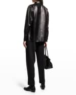 Image 4 of 6: Lafayette 148 New York Leather Shirt Jacket