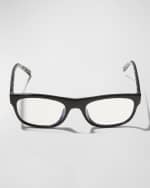 Image 4 of 5: kate spade new york eviebb blue light blocking rectangle propionate reading glasses