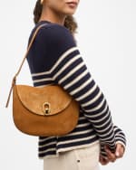Image 2 of 6: Savette The Tondo Suede Hobo Bag