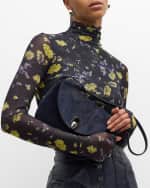 Image 3 of 6: Savette The Tondo Suede Hobo Bag