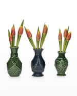 Image 2 of 3: Juliska x Veronica Beard Jardins du Monde Green/Blue Mini Vase Trio