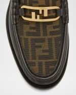 Image 3 of 5: Fendi Men's FF O'Lock Leather Loafers