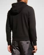 Image 4 of 6: Moncler Men's Logo-Tape Fleece Zip Hoodie