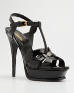 Image 5 of 6: Saint Laurent Tribute Patent T-Strap Platform Sandals