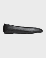 Image 1 of 6: THE ROW Eva Leather Ballerina Flats