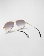 Image 2 of 5: Cartier Gradient Metal Aviator Sunglasses
