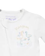 Image 2 of 2: PiP PEA POP Baby's Personalized Footed Bodysuit w/ Attachable Bib, Size Newborn-12M