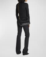 Image 5 of 5: Saint Laurent Niki Medium Flap YSL Shoulder Bag in Crinkled Leather