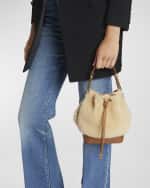 Image 5 of 5: Saint Laurent Small Bucket Bag in Shearling and Leather