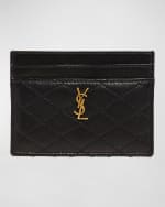Image 1 of 5: Saint Laurent Gaby YSL Card Case in Quilted Leather