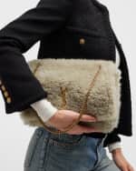 Image 3 of 6: Saint Laurent Kate Medium YSL Shearling Shoulder Bag