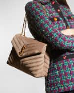 Image 2 of 6: Saint Laurent Loulou Medium YSL Shoulder Bag in Quilted Suede