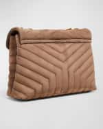 Image 5 of 6: Saint Laurent Loulou Medium YSL Shoulder Bag in Quilted Suede