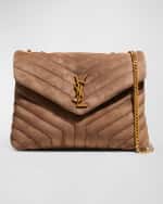 Image 1 of 6: Saint Laurent Loulou Medium YSL Shoulder Bag in Quilted Suede