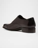 Image 4 of 6: TOM FORD Men's Claydon Leather Double Monk Strap Loafers
