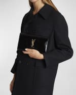 Image 5 of 5: Saint Laurent Kate Medium YSL Wallet on Chain in Ribbed Leather