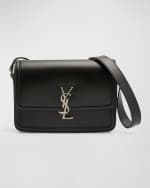 Image 1 of 6: Saint Laurent Men's Solferino Leather Monogram Crossbody Bag, M