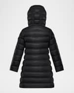 Image 2 of 4: Moncler Girl's Moka Long Puffer Coat, Size 4-6