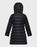 Image 2 of 2: Moncler Girl's Moka Long Puffer Coat, Size 8-14