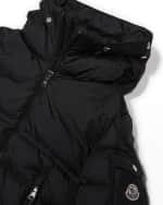 Image 3 of 4: Moncler Boy's Byron Faux Fur Hooded Puffer Jacket, Size 8-14