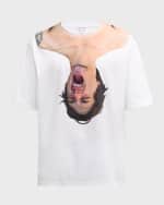 Image 2 of 6: Loewe Men's Upside Down Screaming Face T-Shirt