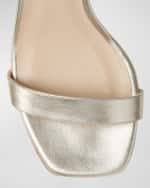 Image 3 of 4: Stuart Weitzman Nudistcurve Metallic Ankle-Strap Sandals