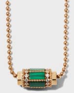 Image 1 of 4: Roberto Coin 18k Rose Gold Diamond & Malachite Pendant Necklace