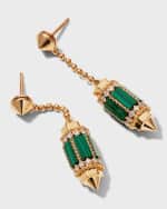 Image 4 of 4: Roberto Coin 18k Rose Gold Diamond & Malachite Drop Earrings