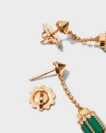 Image 3 of 4: Roberto Coin 18k Rose Gold Diamond & Malachite Drop Earrings