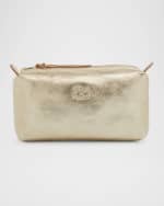 Image 1 of 6: Il Bisonte Classic Zip Leather Cosmetic Bag