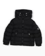 Image 6 of 6: Moncler Boy's Byron Faux Fur Hooded Puffer Jacket, Size 4-6