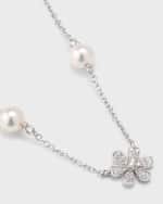 Image 4 of 5: Pearls By Shari Akoya Pearl Necklace with Diamond Flower Pendant
