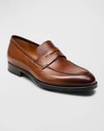 Image 2 of 3: Magnanni Men's Garner Leather Penny Loafers
