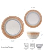 Image 3 of 5: Mikasa 12-Piece Hensley Blue Dinnerware Set