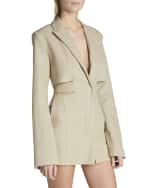 Image 4 of 5: Jacquemus Bari Slash Cutout Blazer Mini Dress