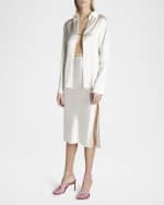 Image 2 of 5: Jacquemus Notte Logo Script Satin Shirt