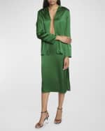 Image 5 of 7: Jacquemus Notte Logo Script Satin Shirt