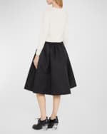 Image 3 of 6: Simone Rocha Bead-Embellished Wool Crop Cardigan