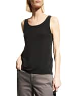 Image 3 of 6: Eileen Fisher Scoop-Neck Stretch Jersey Tank