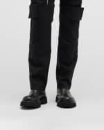 Image 2 of 6: Moschino Men's Leather Logo Chelsea Boots