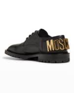 Image 3 of 3: Moschino Men's Lug-Sole Leather Oxfords