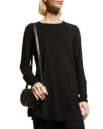 Image 3 of 6: Eileen Fisher Long-Sleeve Side-Slit Jersey Tunic