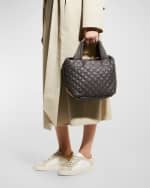 Image 2 of 6: MZ WALLACE Sutton Deluxe Small Metallic Top-Handle Bag