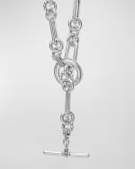 Image 4 of 4: LAGOS Sterling Silver Signature Caviar Adjustable Toggle Closure Fluted Link Necklace, 18"L