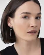 Image 2 of 3: LAGOS Sterling Silver Caviar Beaded Circle Drop Earrings with Linear Diamond Station