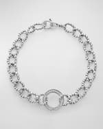 Image 1 of 4: LAGOS Caviar Spark Diamond Pave Circle 15mm Beaded Link Bracelet