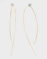 Image 1 of 5: LANA Mini Wire Hooked On Hoop Earrings with Diamonds, 38mm